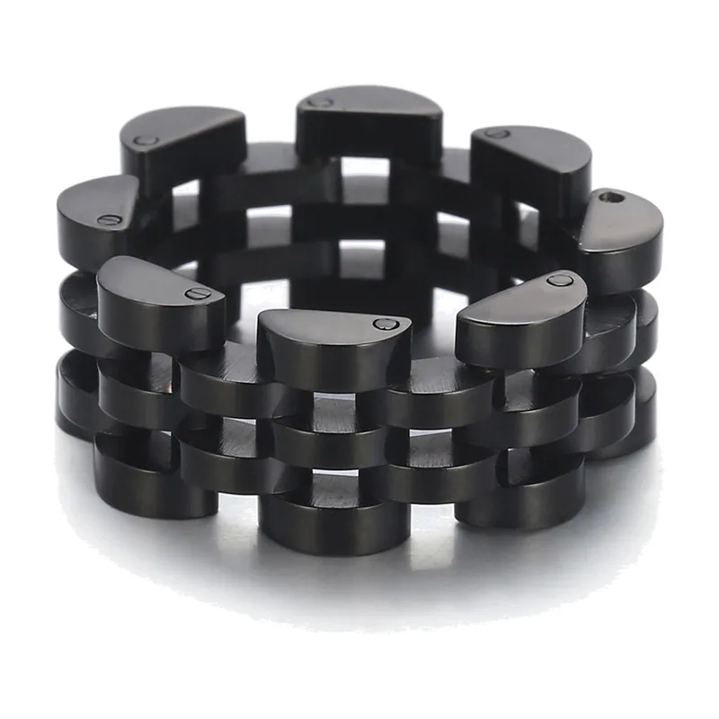Bague à Maillons Entrelacés, Acier Inoxydable 316L