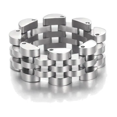 Anillo Estilo Eslabones de Reloj, Acero Inoxidable 316L