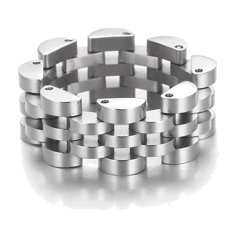 Anillo Estilo Eslabones de Reloj, Acero Inoxidable 316L