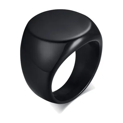 Anillo Sello Redondo para Hombre, Acero Inoxidable 316L Pulido