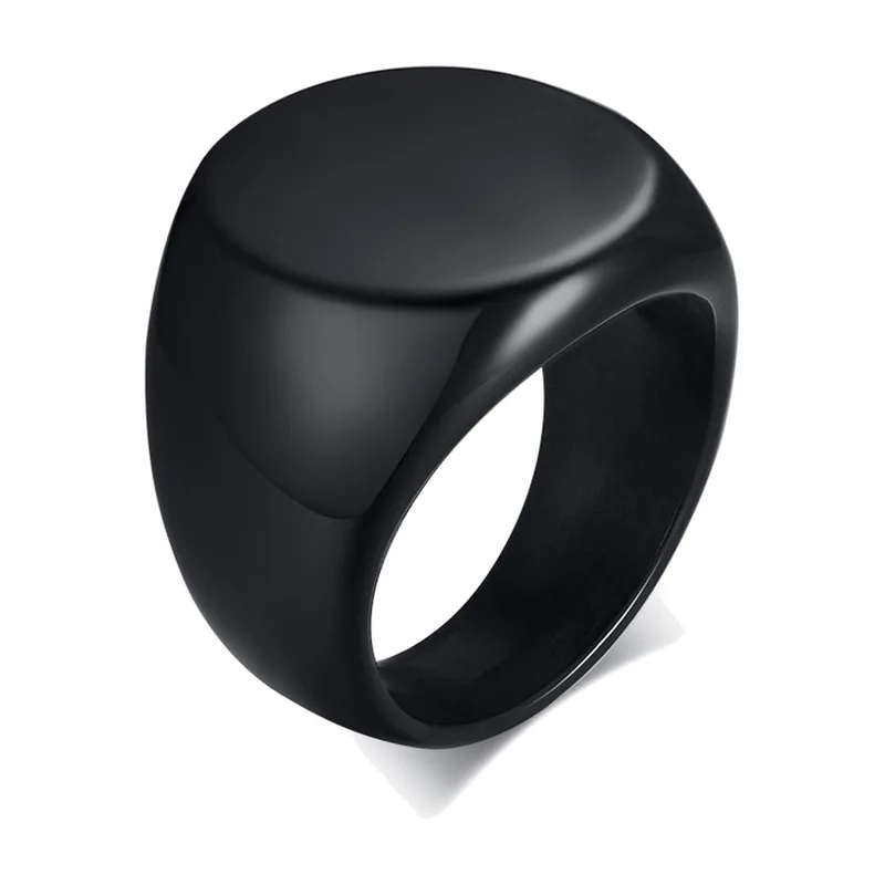 Anello Sigillo Rotondo da Uomo, Acciaio Inossidabile 316L Lucidato