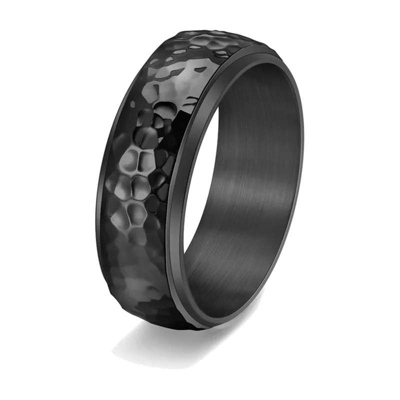 Herren Spinnerring mit Wabenmuster, Edelstahl