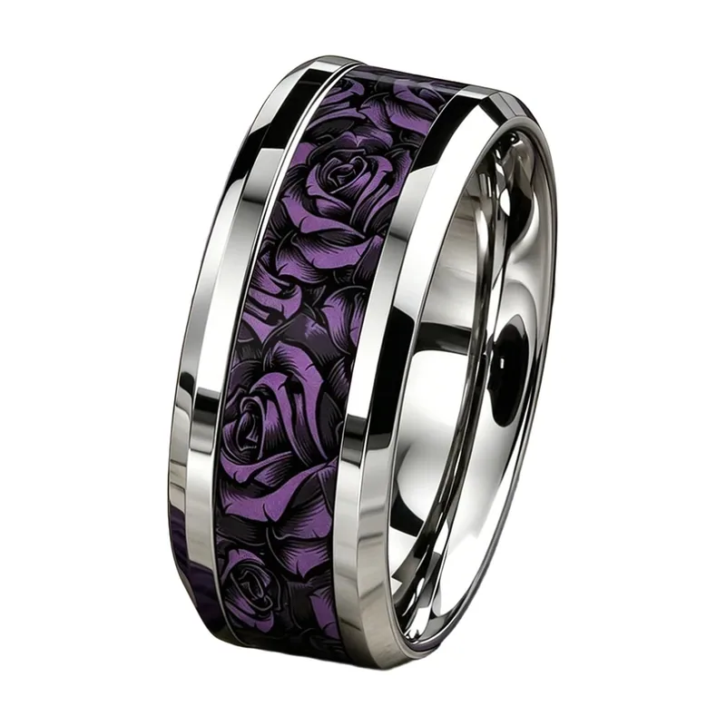 Herrenring mit Rosen-Motiv aus 316L Edelstahl