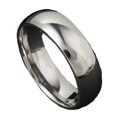 Polished Band Ring, 6mm Simple Wedding Style, Stainless Steel