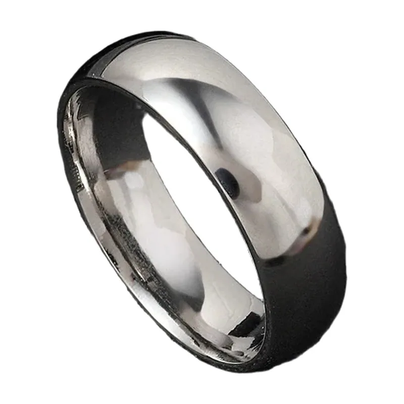 Bague Alliance Polie, Style Simple 6mm, Acier Inoxydable