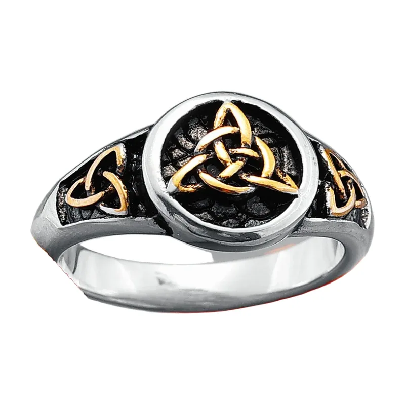Anello Sigillo con Nodo Celtico, Acciaio Inossidabile 316L