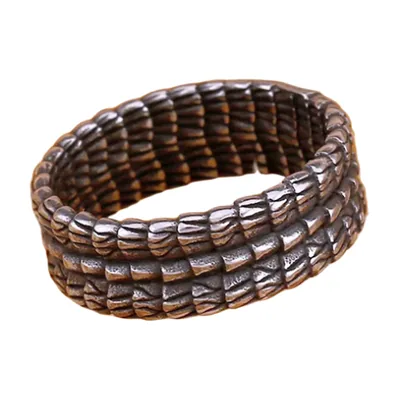 Texturierter Herrenring im Wikinger-Stil, Antik-Finish, Edelstahl