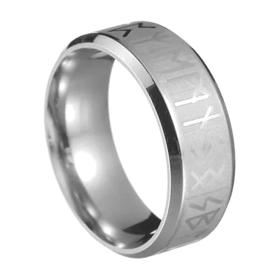 Bague Runique Odin Viking pour Homme, Acier Inoxydable