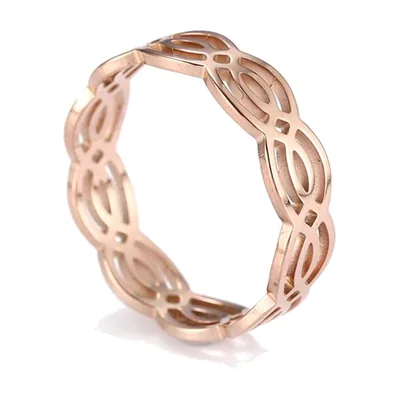 Anello Nodo Celtico Intrecciato, Acciaio Inossidabile 316L