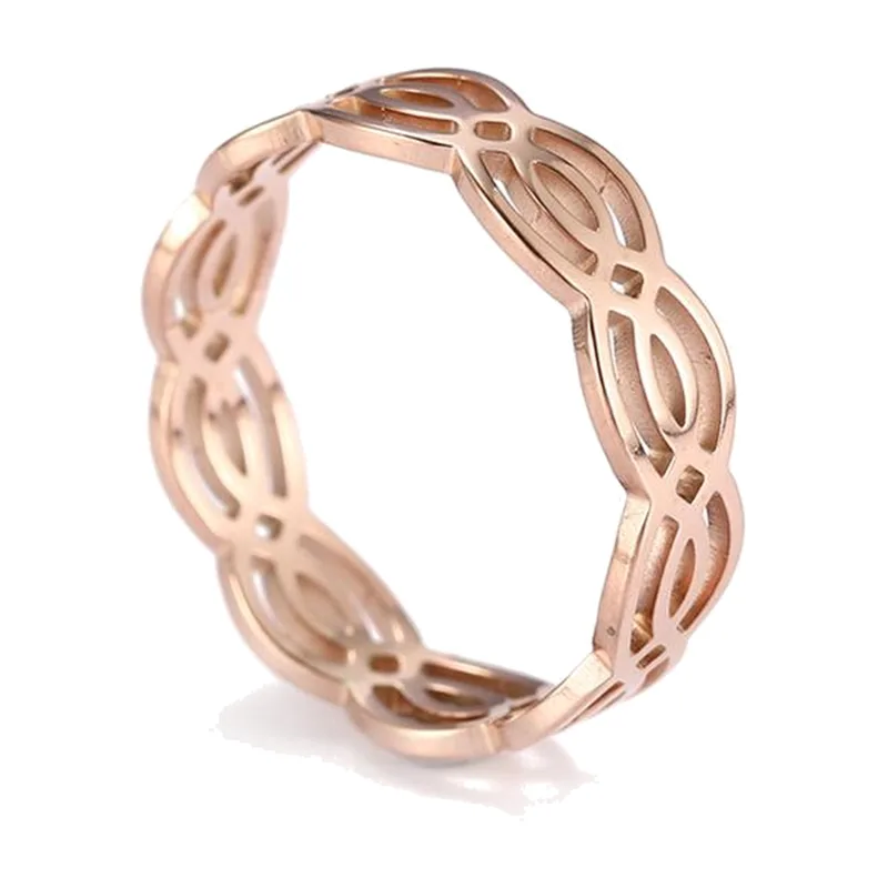Keltischer Knoten Ring mit Flechtmuster, Edelstahl 316L