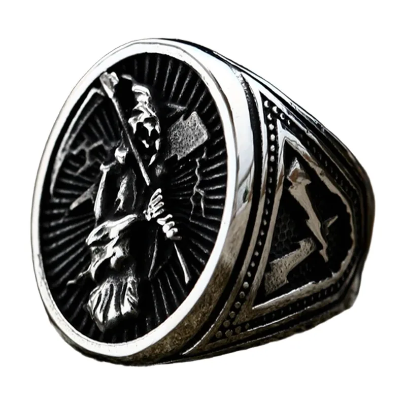 Anillo Sello de la Parca con Guadaña, Acero Inoxidable
