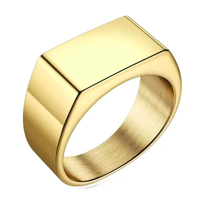 Chevalière Carrée pour Homme, Acier Inoxydable 316L
