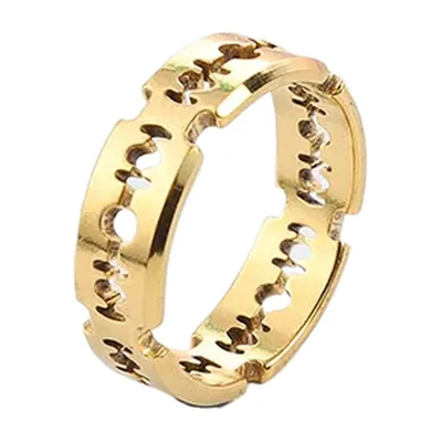 Anillo de Láminas Cut-Out, Acero Inoxidable Dorado