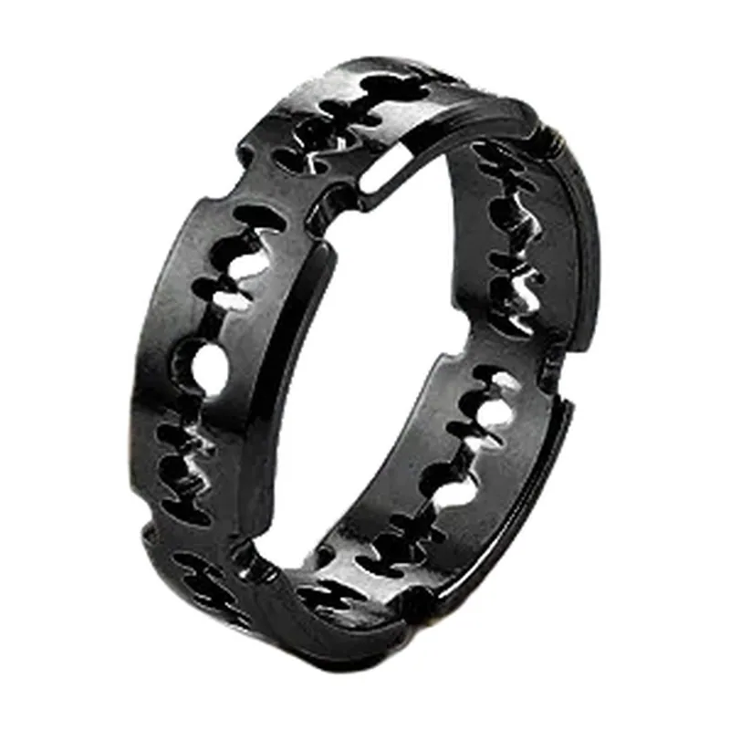 Geometrischer Blade Ring mit Cut-Out Design, Edelstahl