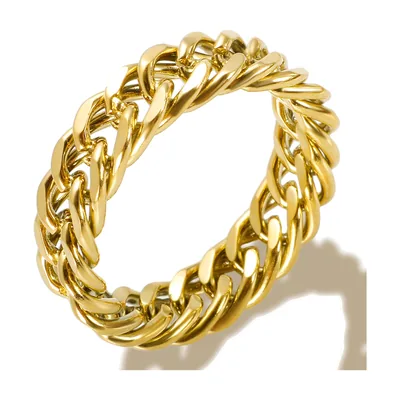 Bague à Maillons Cubains, Acier Inoxydable 6mm