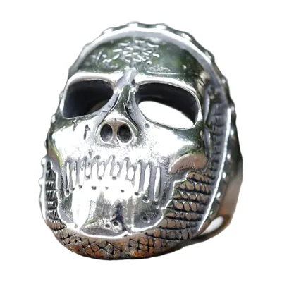 Bague Masque à Totem Crâne, Acier Inoxydable 316L