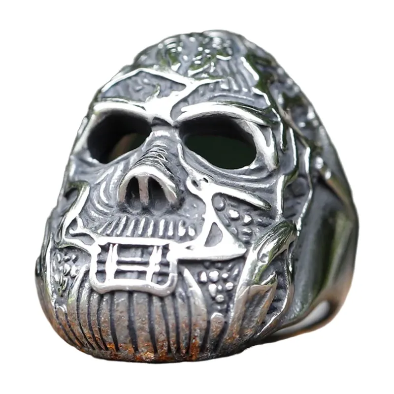 Bague Masque à Crâne, Acier Inoxydable 316L