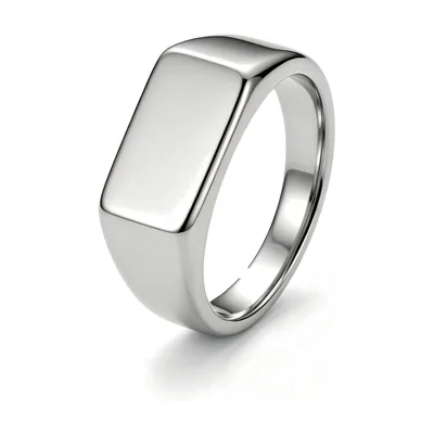 Anillo Sello Rectangular, Acero Inoxidable Pulido