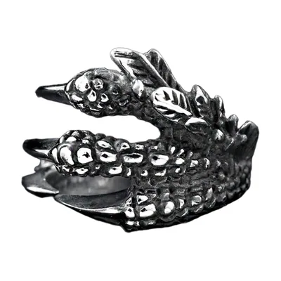 Viking Bear Claw Ring with Antique Finish, Stainless Steel
