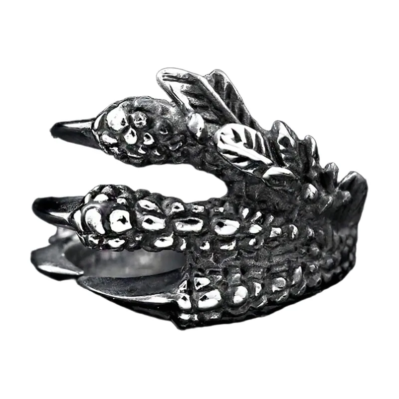 Bague Griffe d'Ours Viking Finition Antique, Acier Inoxydable