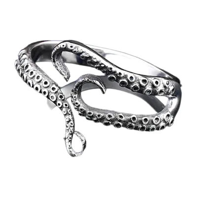 Anillo de Tentáculo de Pulpo, Acero Inoxidable 316L