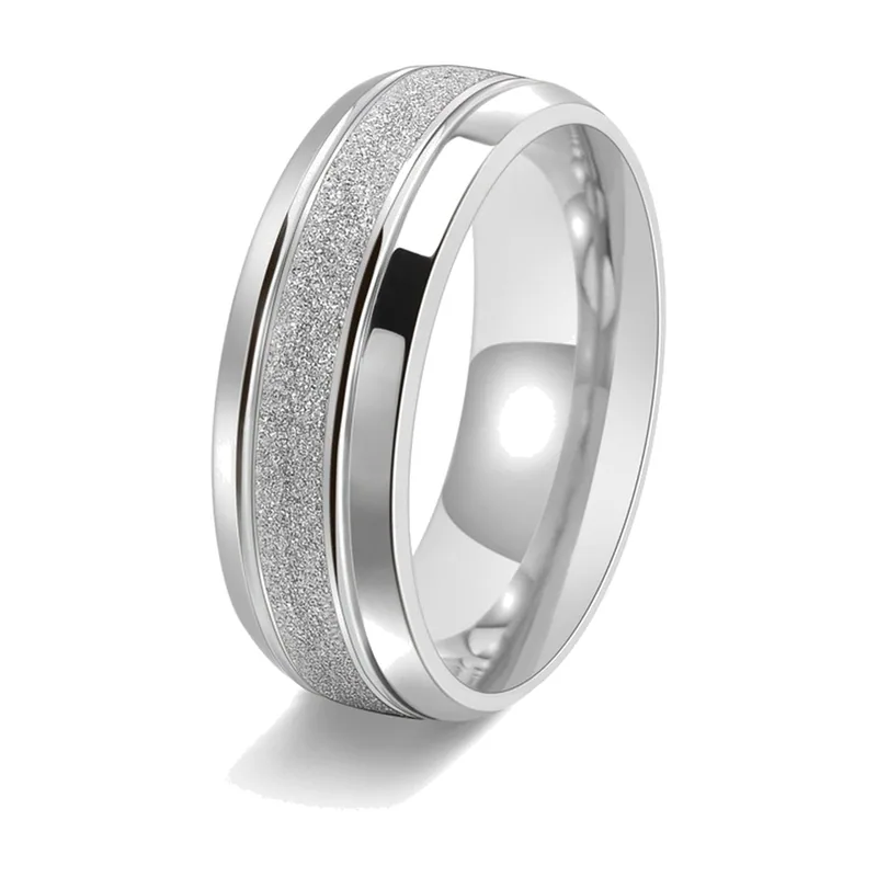 8mm Ring mit matter Textur, Edelstahl