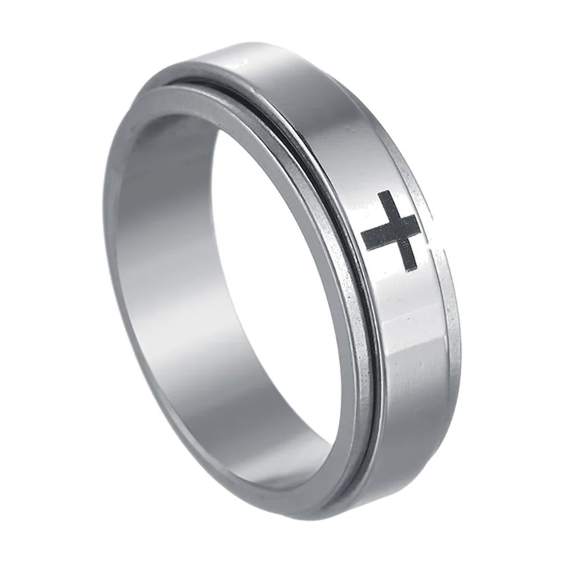Bague Spinner avec Croix Rotative, Acier Inoxydable 316L