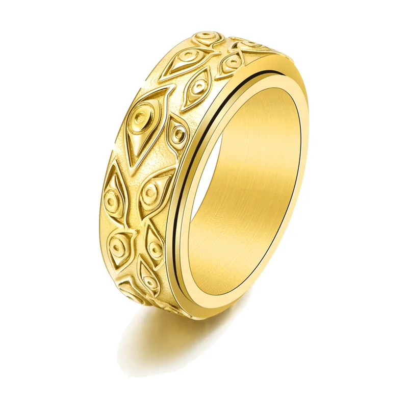 Spinner-Ring mit Auge-Motiv, 316L Edelstahl