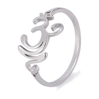Anello con Simbolo Om e Unalome, Acciaio Inox 316L