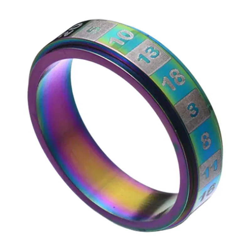 Bague rotative avec gravure de chiffres, acier inoxydable