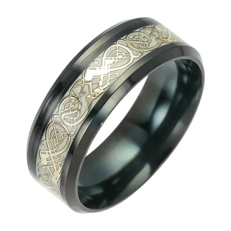Herrenring mit Drachen-Motiv, Edelstahl 316L