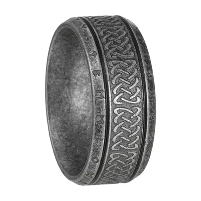 Anillo de Nudo Celta con Runas Nórdicas, Acero Inoxidable