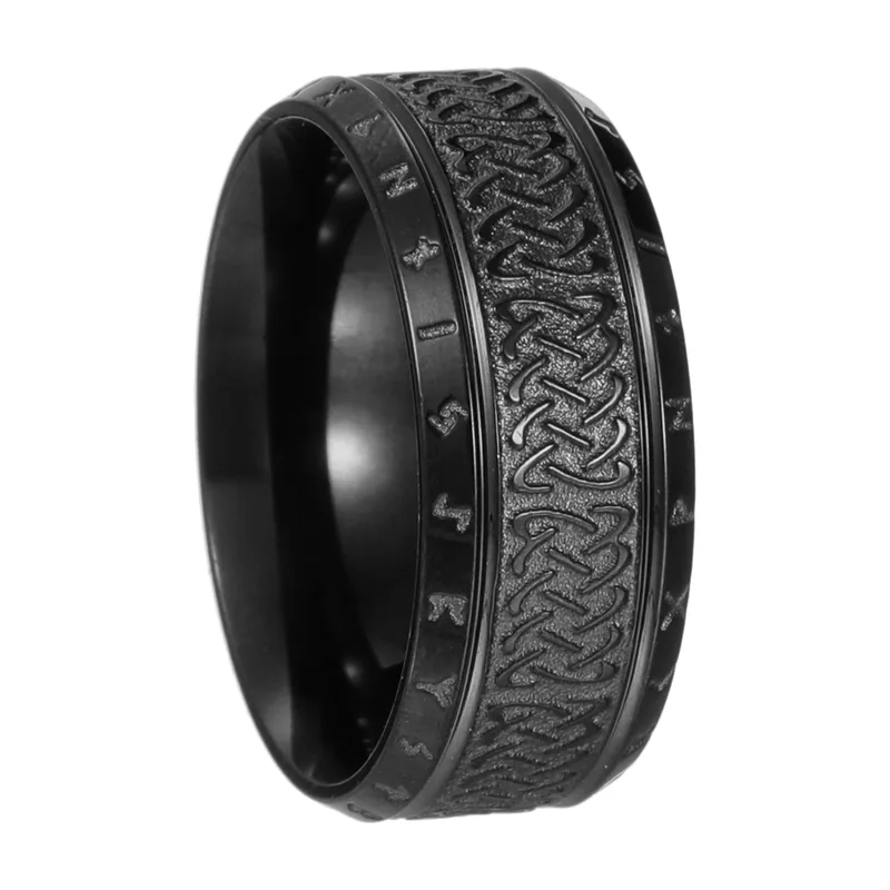 Keltischer Knoten Ring mit Wikinger-Motiv, Edelstahl