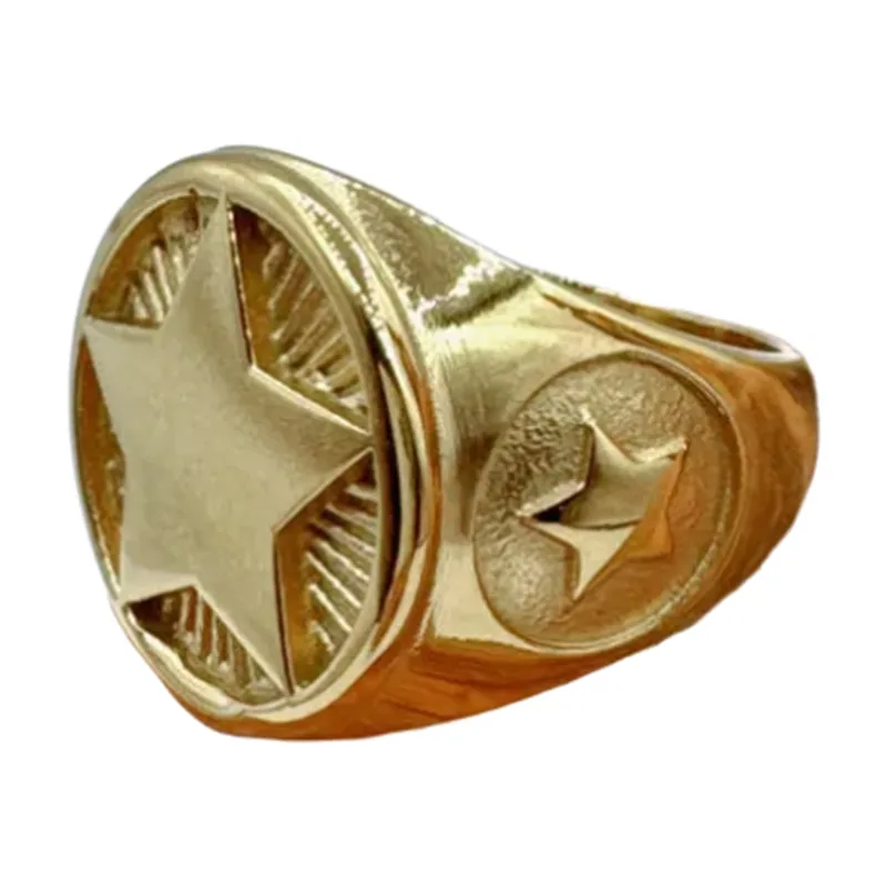 Star Signet Ring, 316L Stainless Steel