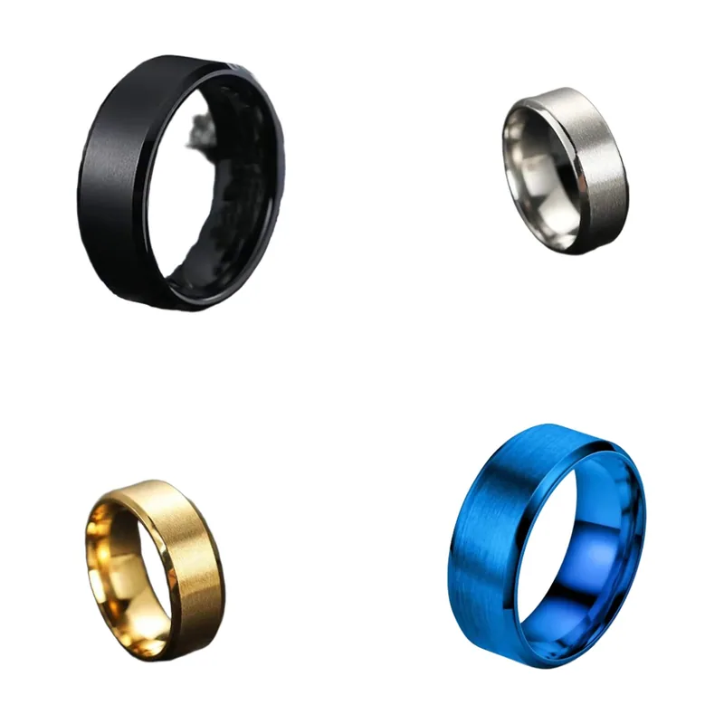 Gebürsteter Herrenring, Minimalistisches Design, Edelstahl