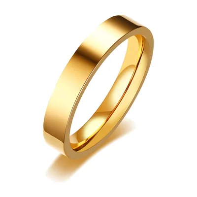 Anillo de Banda Clásico, Acero Inoxidable Pulido 4mm