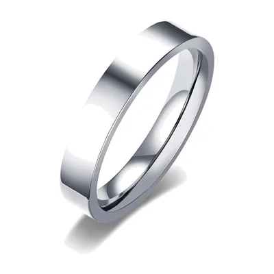 Anillo de Banda Sencillo Pulido 4mm, Acero Inoxidable
