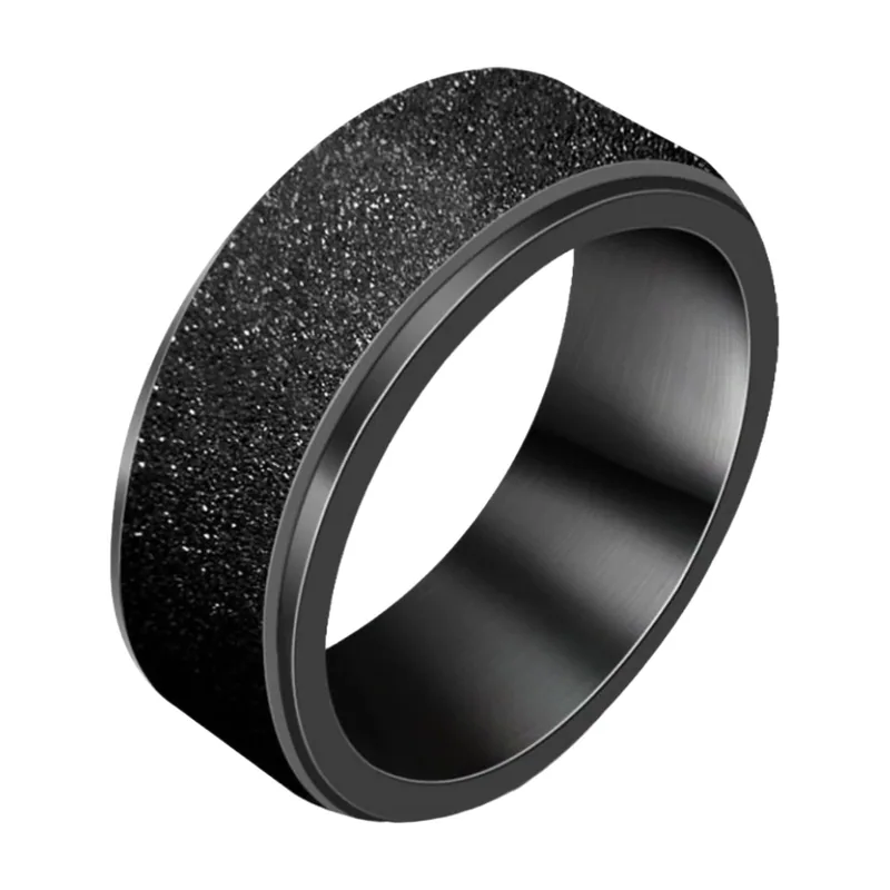 Anello Croce e Gesù Nero, Acciaio Inossidabile 316L