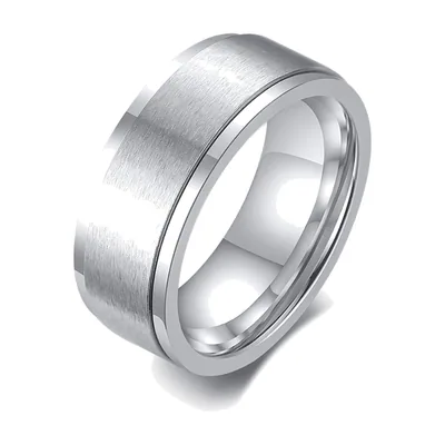 Anillo Negro de Cruz y Jesús, Acero Inoxidable