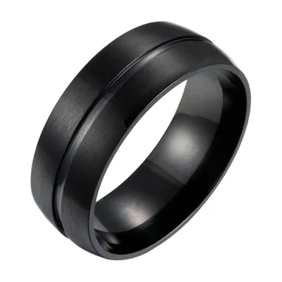 Anillo Minimalista con Detalles Ranurados, Acero Inoxidable