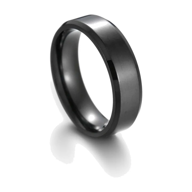 Bague Plate Minimaliste en Acier Inoxydable Poli