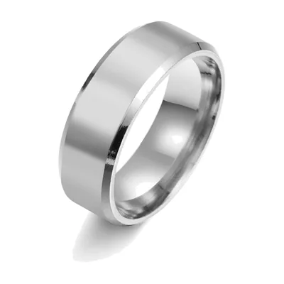 Anillo de Banda Pulida, Estilo Minimalista, Acero Inoxidable