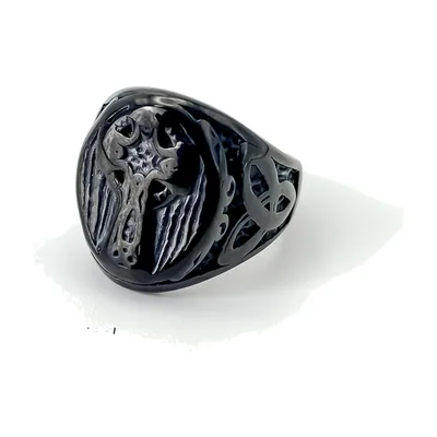 Anillo Sello de Calavera Gótica, Acero Inoxidable 316L