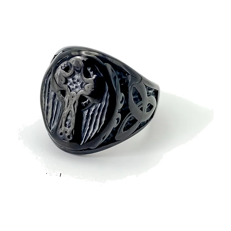 Anello Sigillo Teschio Gotico in Acciaio Inossidabile
