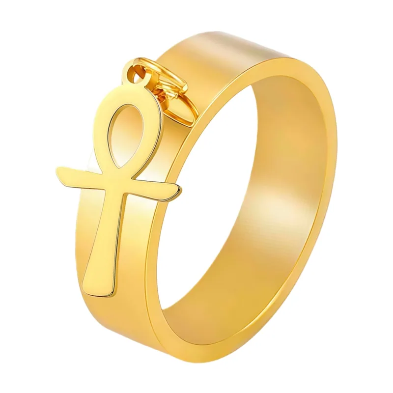 Ankh Symbol Ring, 316L Stainless Steel