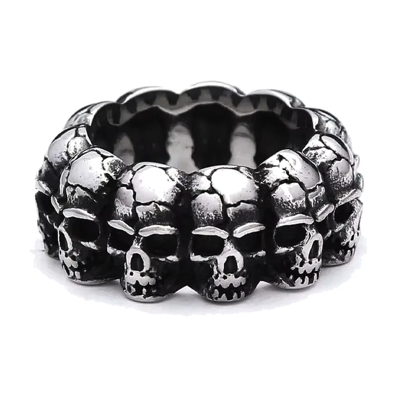 Totenkopf Ring im Gothic Biker Style, Edelstahl