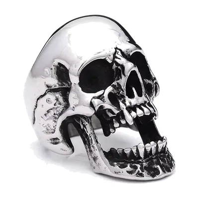 Skull Statement Ring, 316L Stainless Steel Gothic Biker Ring
