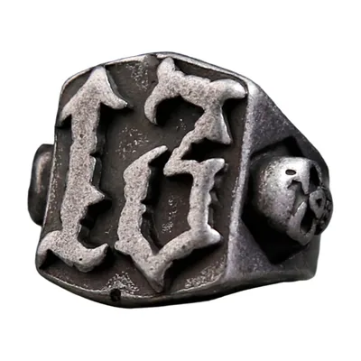 Gotischer Siegelring mit Totenkopf, Edelstahl 316L
