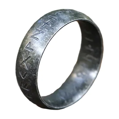 Anillo de Runas Vikingas con cadena giratoria, Acero Inoxidable