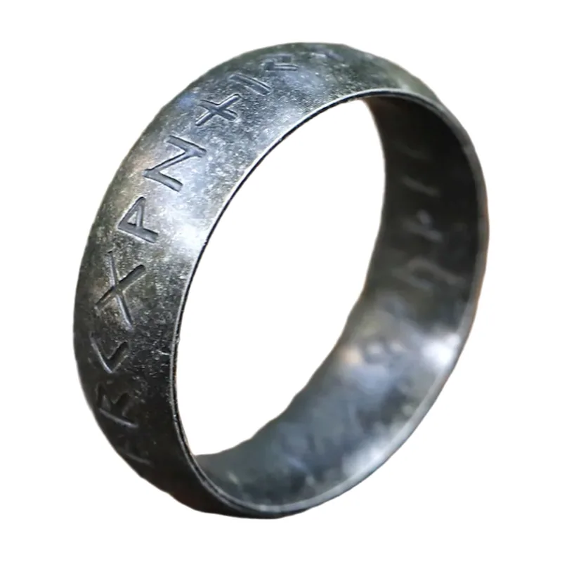 Wikinger Runenring mit rotierender Kette, Edelstahl